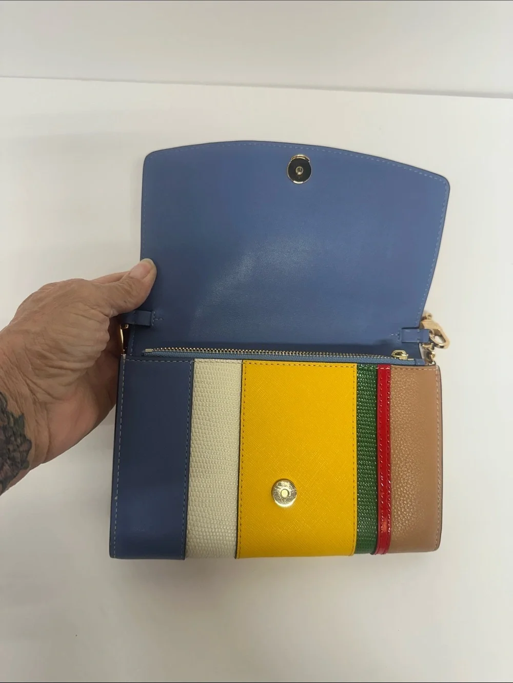 Tory Burch Robinson Ballon Stripe Convertible Shoulder Bag MSRP 498